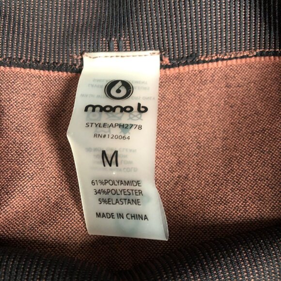 Mono B High Waisted Leggings Womens Size Medium Maroon Compression Pants - Picture 5 of 6